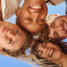 DM Four people heads together