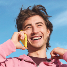 Young man on phone